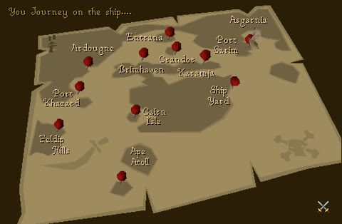 The sailing chart during the journey