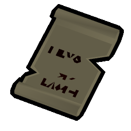 Torn prayer scroll
