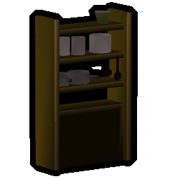 Wooden shelves