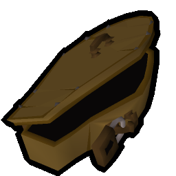 Open bronze coffin