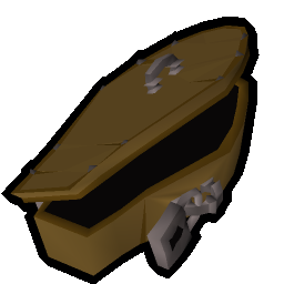 Open steel coffin