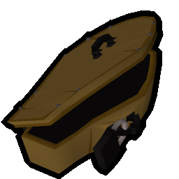 Open black coffin