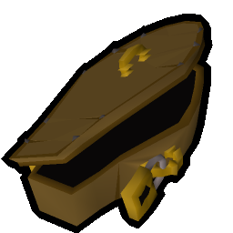 Open gold coffin
