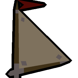 Teak mast and canvas sails