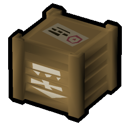 Crate of fishing supplies