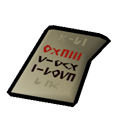 A scribbled note