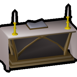 Cloth-covered altar