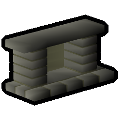 Stone fireplace