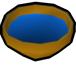Bowl of blue water