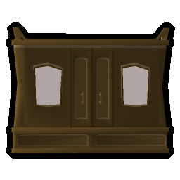 Carved teak wardrobe